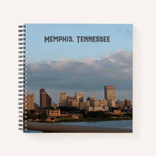 8.5X8.5 Spiral Notebook - Skyline von Memphis, TN. Notizblock (Vorderseite)