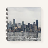 8.5X8.5 Spiral Notebook - Skyline von Seattle, WA. Notizblock (Vorderseite)