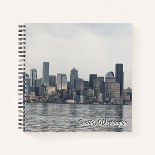8.5X8.5 Spiral Notebook - Skyline von Seattle, WA. Notizblock