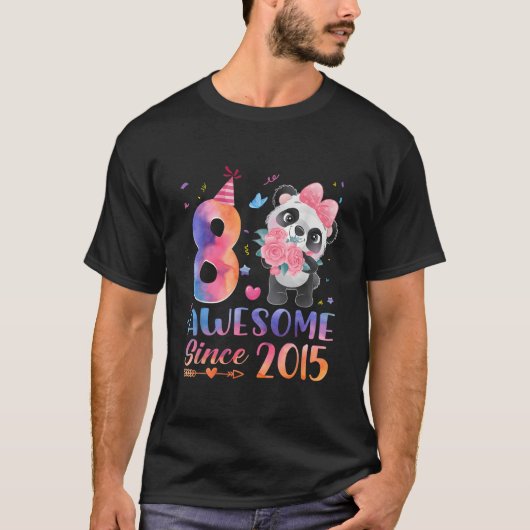 8 8Th Panda Awesome Since 2015 T-Shirt (Vorderseite)