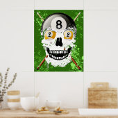 8 & 9 Ball Billiards Schädelplakat Poster (Küche)