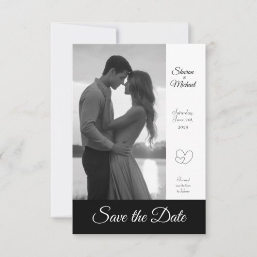 8,9 cm x 12,7 cm Save the Date flache Karte (Vorderseite)