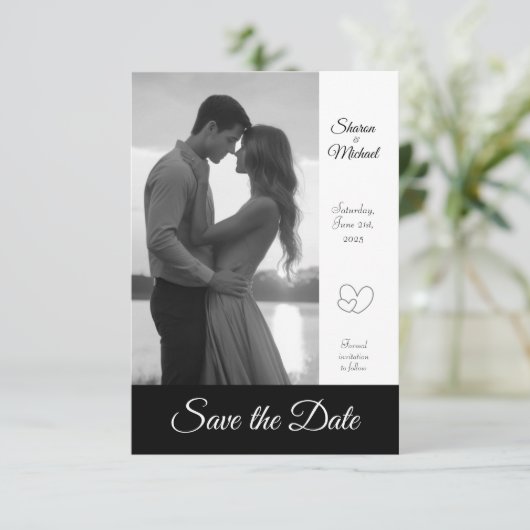 8,9 cm x 12,7 cm Save the Date flache Karte (Stehend Vorderseite)