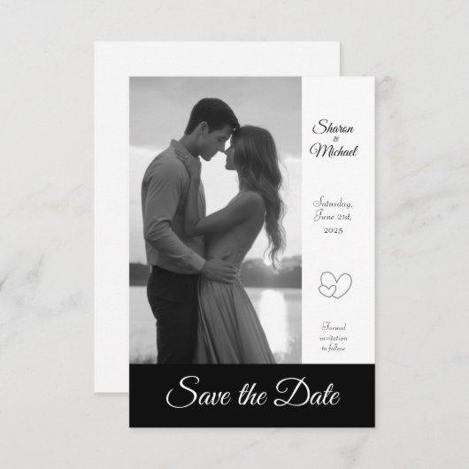 8,9 cm x 12,7 cm Save the Date flache Karte (Vorne/Hinten)