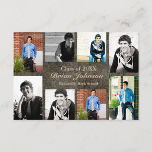 8/9 Foto Abschluss Ankündigung 3x5 Leder