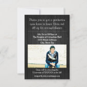 8/9 Foto Graues Holz - 3x5 Abschluss Bekanntgabe Einladung (Rückseite)