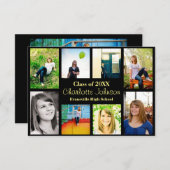 8/9 Fotos Schwarz - 3x5 Abschluss Ankündigung (Vorne/Hinten)