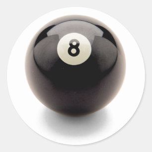 8 Acht Ball Scrapbooking Billiards Pool Hinter Runder Aufkleber