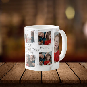 8 Acht Foto Collage Aunty Moderne Elegante Familie Kaffeetasse