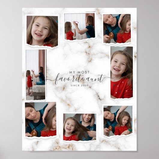 8 Acht Foto Collage Aunty Moderne Elegante Familie Poster (Vorne)