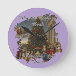 8" Acrylic Nativity Santa Christmas Clock Runde Wanduhr