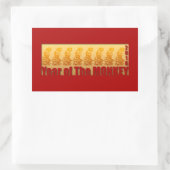 8 Affen für chinesisches Neujahr 2016 Rechteckiger Aufkleber (Tasche)