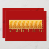 8 Affen für Neujahrsfest-Einladung 2016 Einladung (Vorne/Hinten)