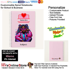 8 African American Girl Writing Supplies Students Notizblock