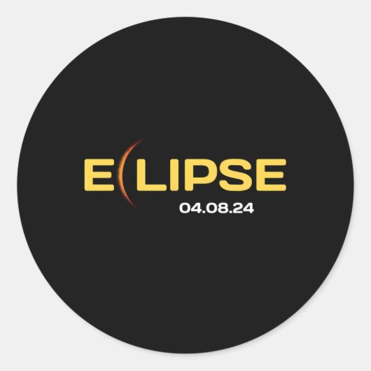 8. April 2024 Gesamter Sonnenstrahl-Pfad der Total Runder Aufkleber (Vorderseite)