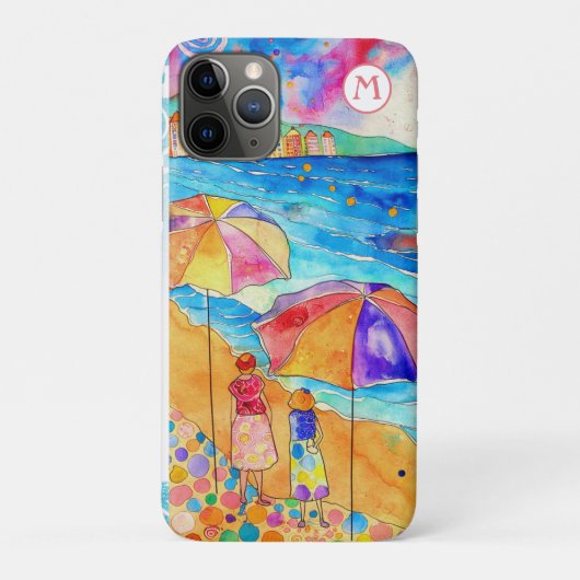 *~* 8 Aquarellsee Strand Umbrella Sand Case-Mate iPhone Hülle (Rückseite)