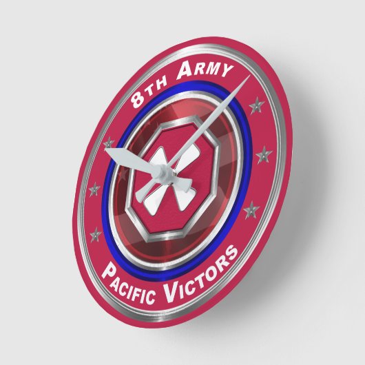 8. Armee individueller Keepake Runde Wanduhr (Winkel)