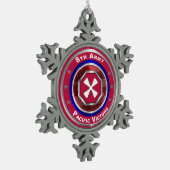 8. Armee individueller Keepake Schneeflocken Zinn-Ornament (Links)