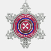 8. Armee individueller Keepake Schneeflocken Zinn-Ornament (Vorderseite)