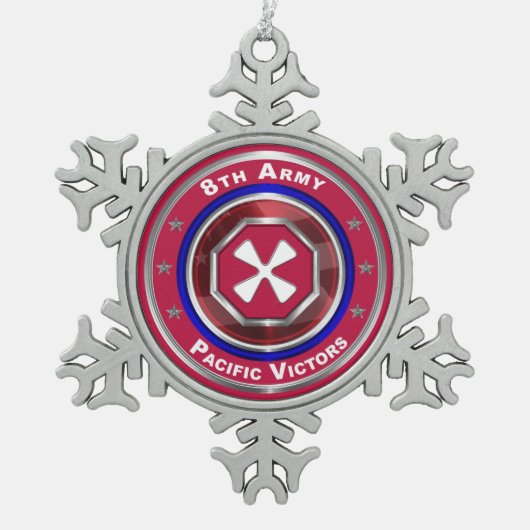 8. Armee individueller Keepake Schneeflocken Zinn-Ornament (Vorderseite)