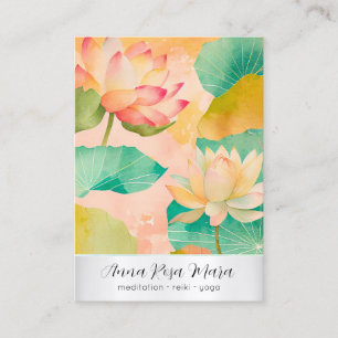 *~* 8 Art Lotus FOTO Natur Blumen QR AP67 Visitenkarte