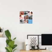 8-Baby-Foto, moderne Collage, blau, weiß Poster (Heimbüro)
