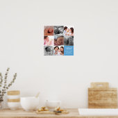 8-Baby-Foto, moderne Collage, blau, weiß Poster (Küche)