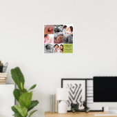 8-Baby-Foto, moderne Collage, grüne, weiße Grenze Poster (Heimbüro)