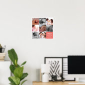 8-Baby-Foto moderne Collage rosa, weiße Grenze Poster (Heimbüro)