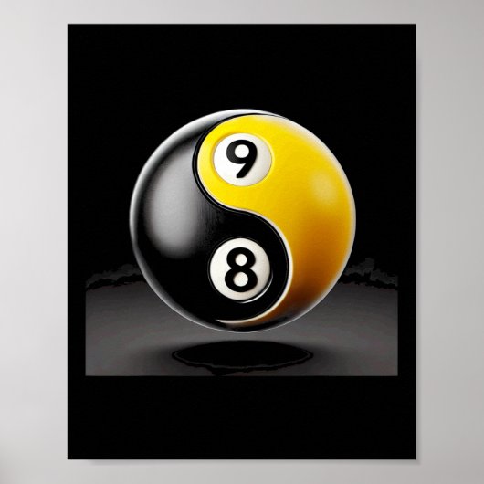 8 Ball 9 Ball Pool Billard Player Poster (Vorne)