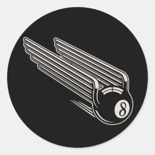 8-Ball - Aero Wings Runder Aufkleber