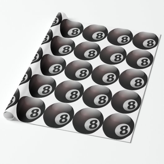 8 Ball Billiard Pool Geschenkpapier (Ungerollt)