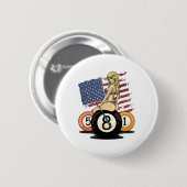 8 Ball Billiard Pool Player Acht Ball Billiard Button (Vorne & Hinten)