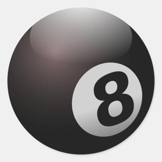 8 Ball Billiard Pool Runder Aufkleber (Vorderseite)