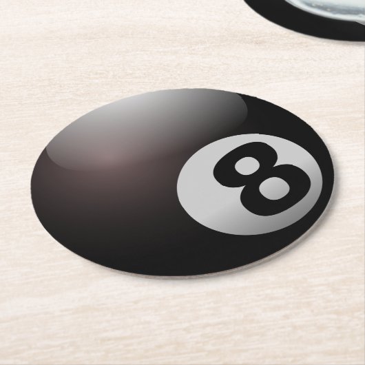 8 Ball Billiard Pool Runder Pappuntersetzer (Angewinkelt)