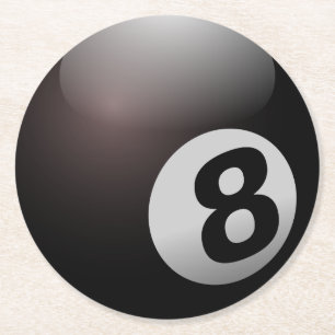 8 Ball Billiard Pool Runder Pappuntersetzer
