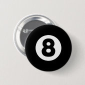 8 Ball Billiards Lazy Halloween Kostüm Funny Magi Button (Vorne & Hinten)