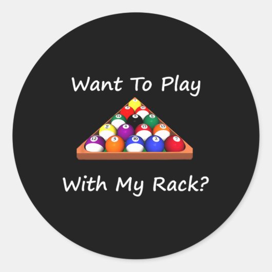 8 Ball Billiards oder Pool League Design Runder Aufkleber (Vorderseite)