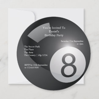 8 Ball Billiards Party Einladung