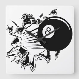 8-Ball Breakthrough Quadratische Wanduhr