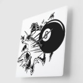 8-Ball Breakthrough Quadratische Wanduhr (Winkel)