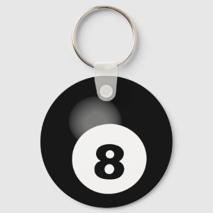 8 Ball Button-Schlüsselanhänger Schlüsselanhänger