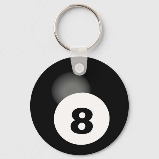 8 Ball Button-Schlüsselanhänger Schlüsselanhänger (Vorderseite)
