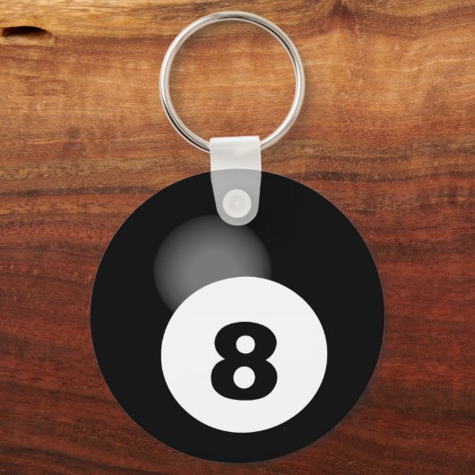8 Ball Button-Schlüsselanhänger Schlüsselanhänger (Vorderseite)