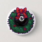 8 Ball Christmas Button (Vorderseite)
