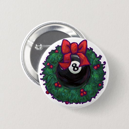 8 Ball Christmas Button (Vorne & Hinten)