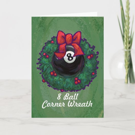 8 Ball Christmas Feiertagskarte (Vorderseite)