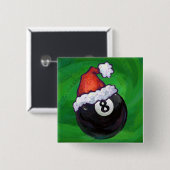 8 Ball Christmas Green Button (Vorne & Hinten)