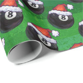 8 Ball Christmas Green Geschenkpapier (Rolleneckpunkt)