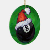 8 Ball Christmas Green Keramik Ornament (Rechts)